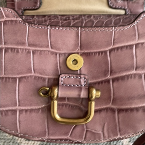 J. Crew Mauve Croc-Embossed Leather Crossbody Bag with Gold Hardware - Picture 4 of 16